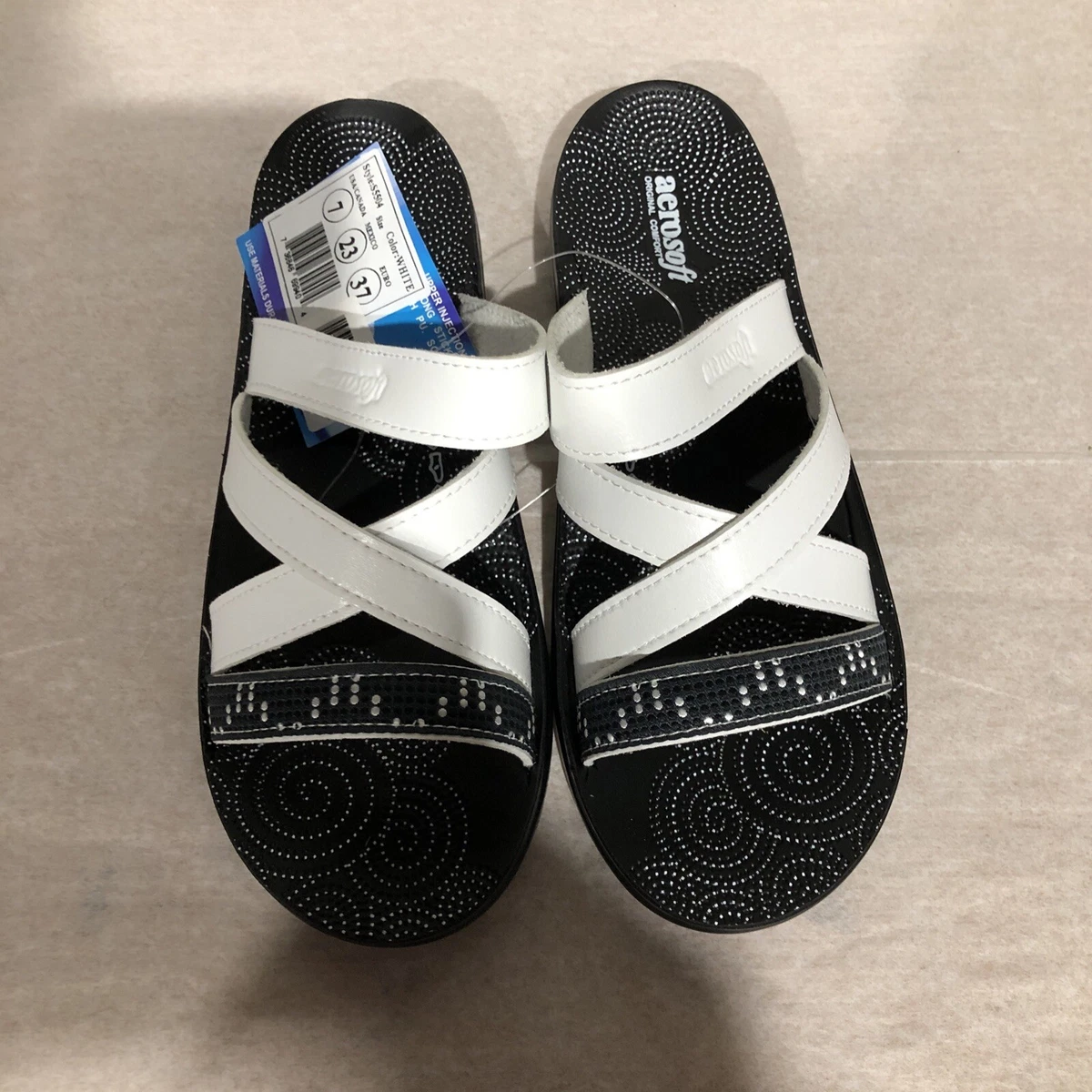 Aerosoft Women s Sandals White S 5504 Size 7 eBay