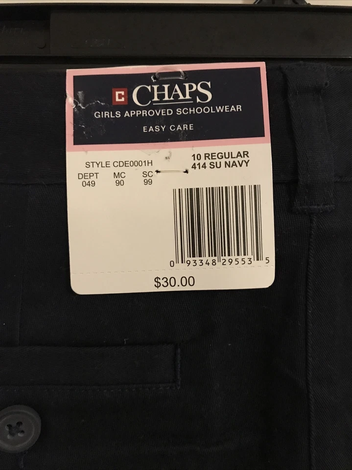 Chaps Girls Blue 10 Easy Care Stretch Skimmer Bermuda School Shorts NWT! M499 - Image 3 of 4