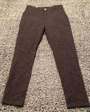 Zara Women's Pants Sz 30 Slim Stretch Brown Button Pocket Flat Front Zipper NWT