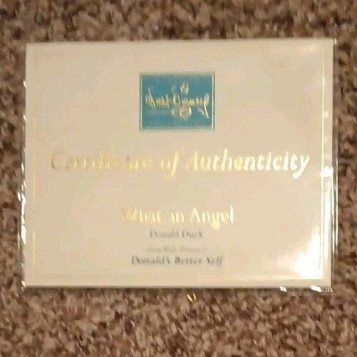 Sealed Disney Classics Collection Certificate of Authenticity: What an Angel