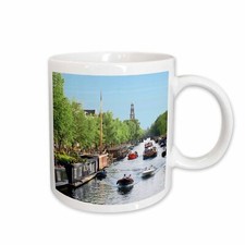 3dRose Netherlands, Amsterdam, Boats along canal, Zuiderkerk - EU20 MGL0084 - Mi