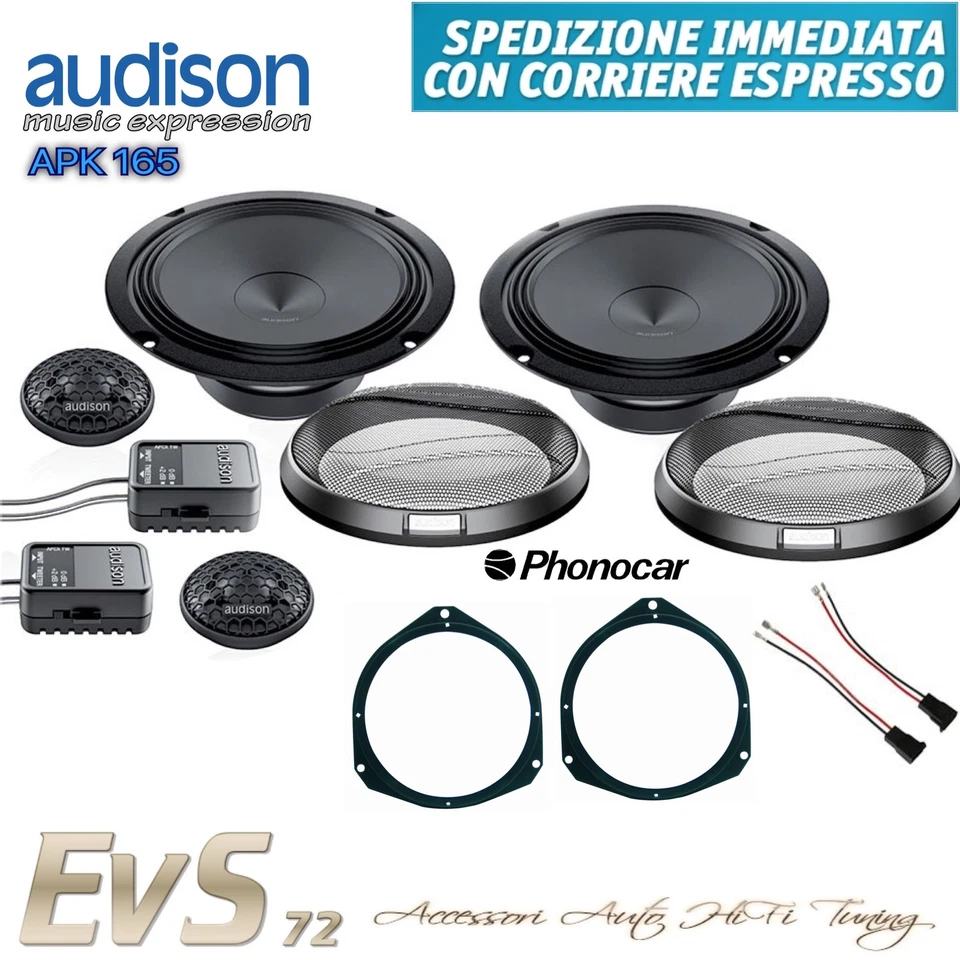 Kit 4 Casse Altoparlanti Anteriori Audison APK 165 4OHM per Opel Corsa F 2019> - Immagine 2 di 4