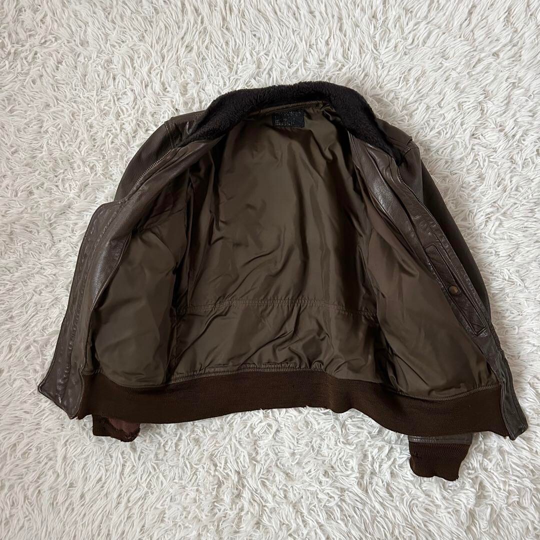 60s US Navy G-1 Flight Jacket, Leather, Vintage, Brown, Size