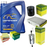 Mann Inspektionspaket Filterset 5L Mannol Defender 10W-40 FüR VW Lupo 1.0