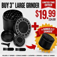 Herb Grinder - Large 3" inch, Plus Smell Proof Storage-FREE SHIPPING & RETURN