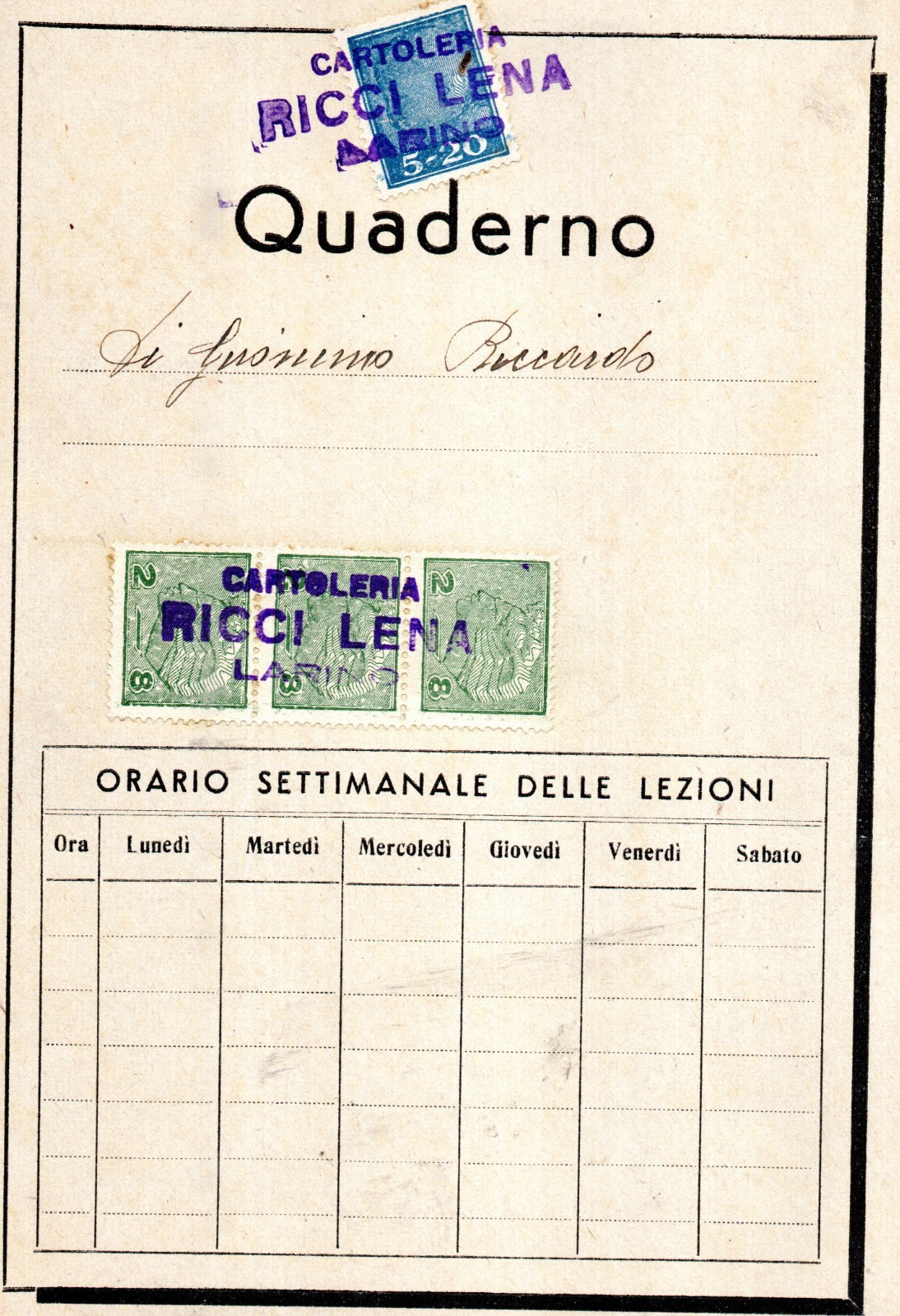 COLLEZIONE --MASTROGIUSEPPE LARINO--QUADERNO COPERTINA NERA-QUADERNO CON