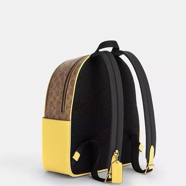Coach Signature Court Zippered Backpack Walnut Black CZ176 Gold Tone Hardware s-l400.jpg main image 2