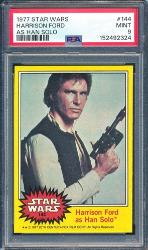 1977 Topps Star Wars #144 Harrison Ford as Han Solo — PSA 9