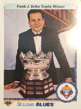 Rick Meagher -- 1990 Upper Deck French -- #208 -- Selke Trophy Winner
