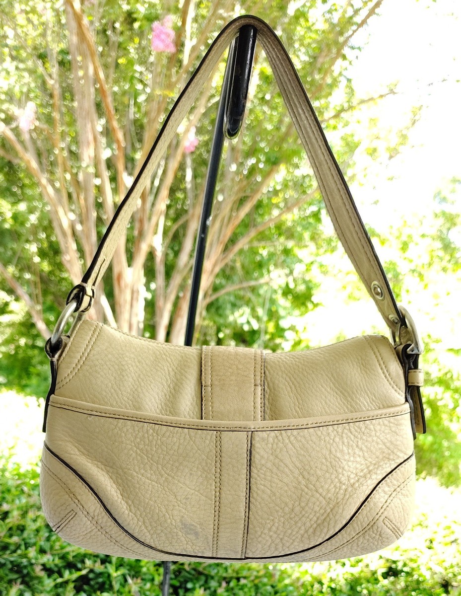 Coach F10909 Vintage Beige Small Soho Pebbled Leather Shoulder Bag