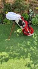 Nike Sport Lite Golf Carry Stand Bag In Striking Red & White Complete With Hood
