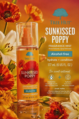 Tree Hut Sunkissed Poppy Hair Body Mist Alcohol Free Fragrance Spray FAST SHIP