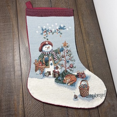 Vintage Longaberger Basket Christmas 20'' Tapestry Stocking Treasures