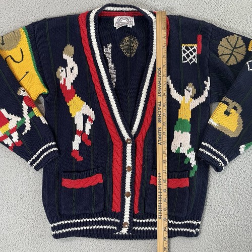 Vintage Traditional Trading Co Damen S Strickjacke Pullover Basketball handgestrickt - Bild 8 von 10