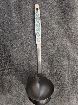 Vintage CorningWare Blue Cornflower Serving Soup Ladle Stainless Steel 1970's