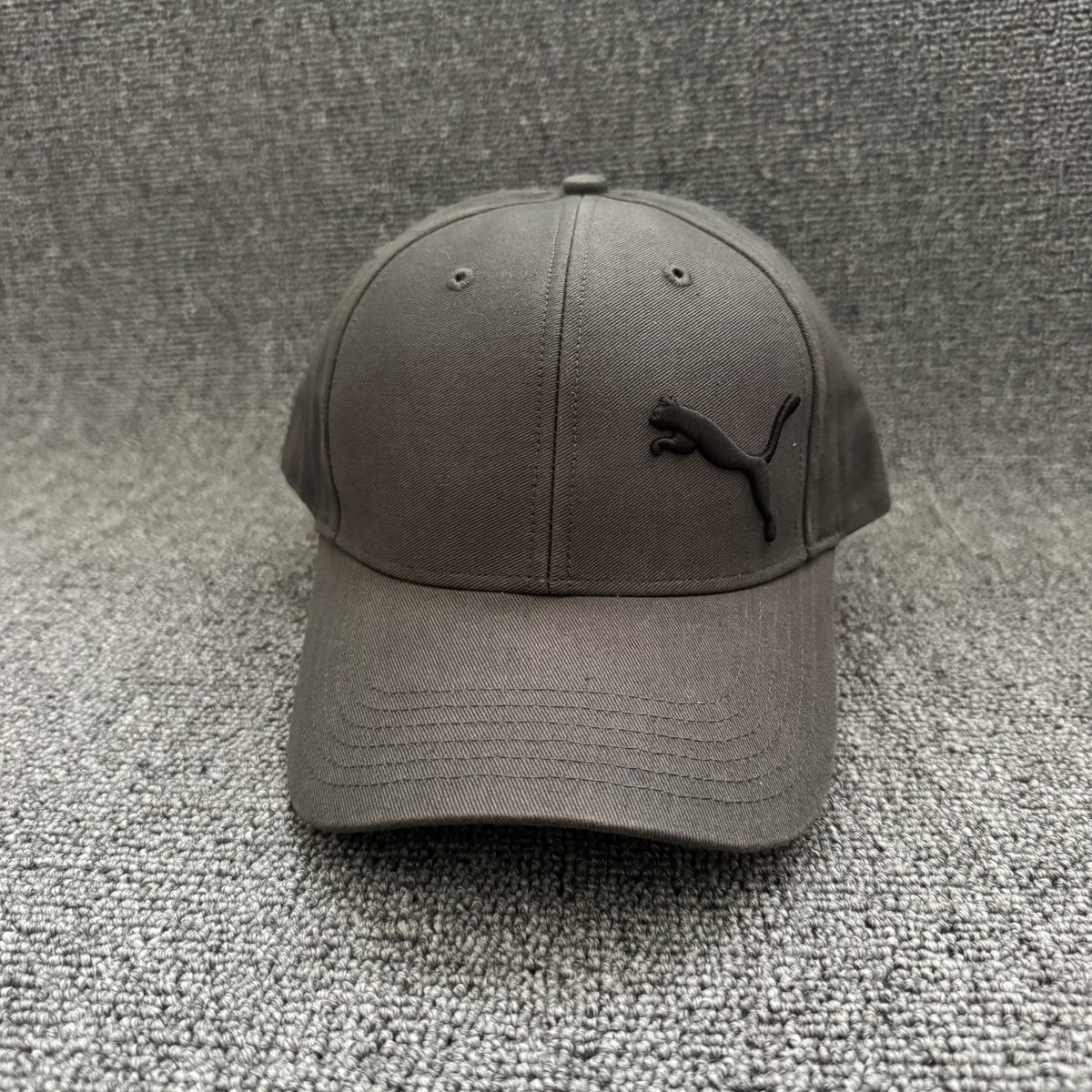 Puma Baseball Cap Snapback Dark Gray Curved Brim Hat Adjustable