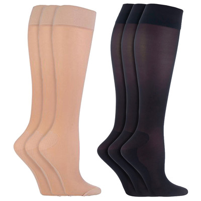 IOMI - 3 Paar Damen-Flugsocken | abgestufte Kompressions-DVT-Socken für Reisen