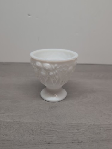 Vintage Floral Milk Glass Compote Dish - Picture 4 of 7