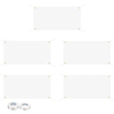 5 Set Large White Blank Banner and Signs 2 x 4 Feet Sublimation Banners