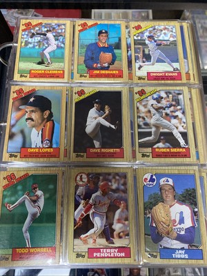 1987 TOPPS Baseball Card Set 792 Cards + Traded Set In Binder Mint