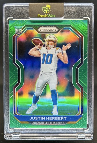 2020 Panini Prizm Justin Herbert Green Rookie RC #325 Chargers