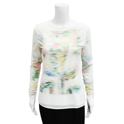 LOEWE | White Mesh Blurred Print Top Size M