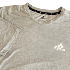 Adidas Aeroready Primegreen Mens Large Training T-Shirt Gray Heather GM2076