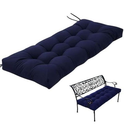 Indoor/Outdoor Bench Cushion Cotton Garden Furniture 39.3*19.6in Navy Blue
