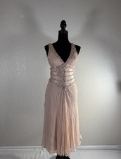 Y2K Bicici X Small Blush pink sleeveless formal dress *Altered Straps 100% Silk