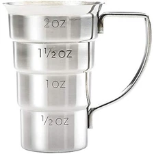 M37108 drink jigger, 2 oz, stainless w/handle