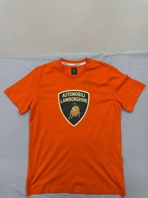 Automobili Lamborghini Orange Herren Kurzarm Baumwolle T-Shirt L