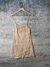 Reformation Tie Neck Mini Dress Sleeveless Floral Yellow Women's Size Medium