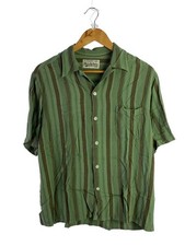 WACKO MARIA Short Sleeve Shirt L Rayon GRN Stripe