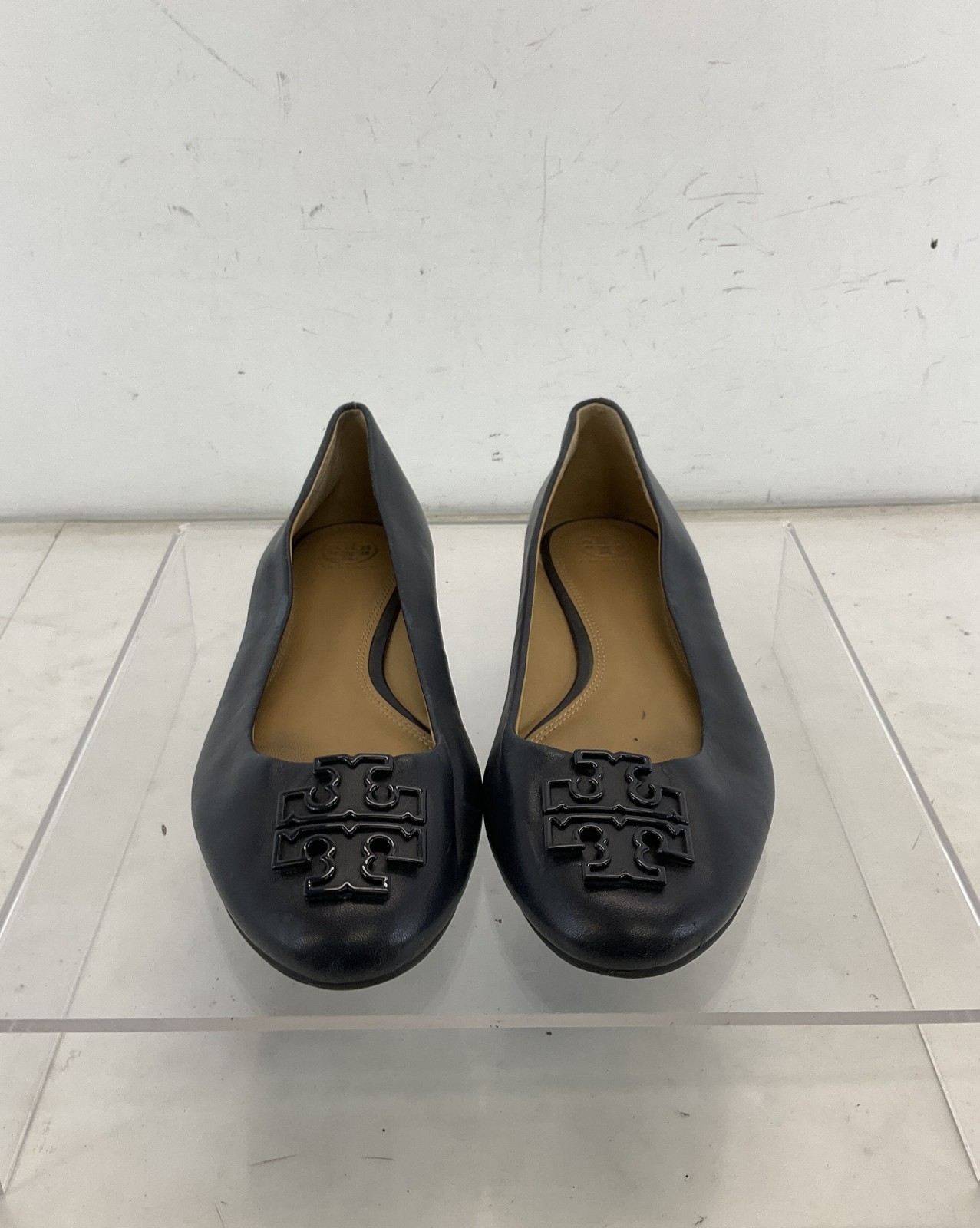 Tory Burch Navy Blue Leather Ballet Flats 10.5M thumbnail 2