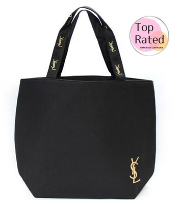 Yves Saint Laurent トートバッグ ブラック ゴールド ロゴ YSL Yves Saint Laurent Parfums Tote Bag Black Gold Logo Novelty