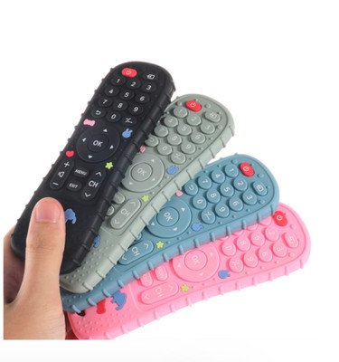 Remote Teether Baby Silicone TV Remote Teether BPA Free Chew Toy Infant Sensory ...