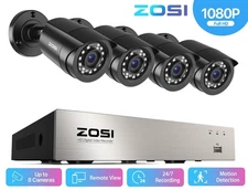 ZOSI 8CH 1080P CCTV Security Camera System Outdoor H.265+ Night Vision Ohne HDD