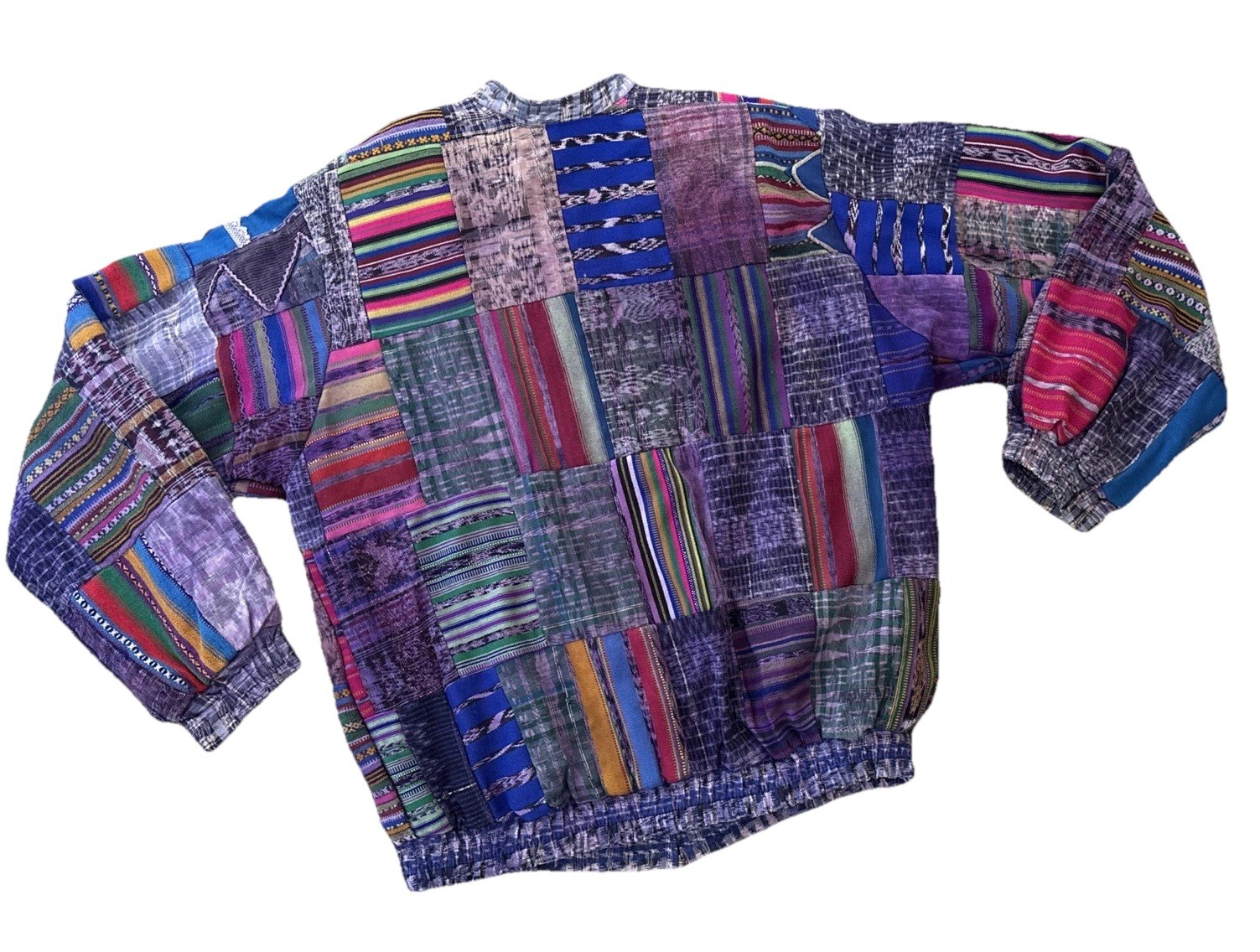 VTG PATCHWORK BOMBER JACKET-Handmade In Guatemala… - image 2