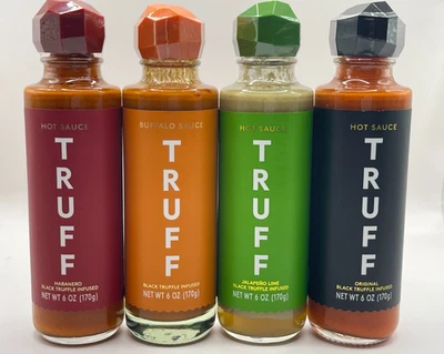 4 PACK COMBO MIX & MATCH TRUFF Truffle Infused Hot Hotter Jalapeno Buffalo Sauce