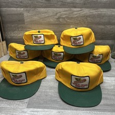 Lot Of 7 VTG Dekalb Seed Pfizer Genetics Patch Snapback Hat Ear Flap Farming