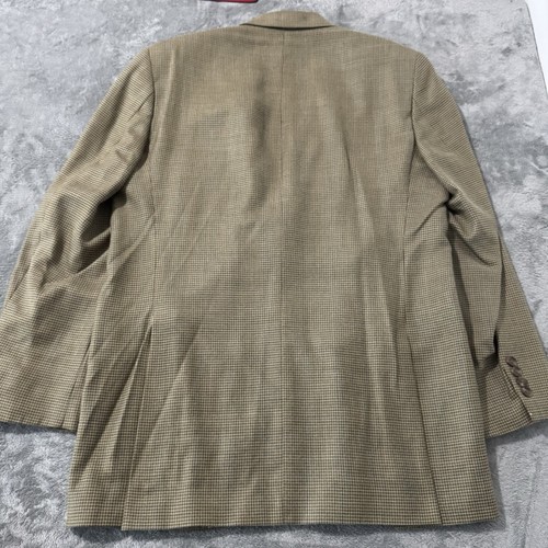 Lauren Ralph Lauren Sport Coat Blazer Mens 40 Beige Houndstooth Silk Wool Blend - Picture 8 of 12