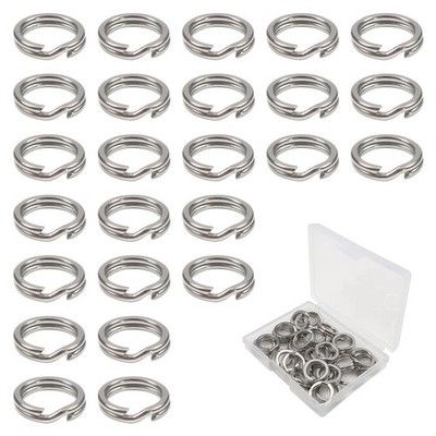 TOAOB 30pcs Mini Split Rings Double Jump 12mm Stainless Steel Key...