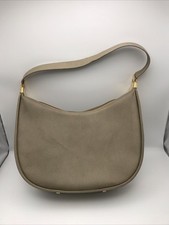 Vintage KORET Beige Leather Handbag Purse Gold Hardware W Zipper Insert