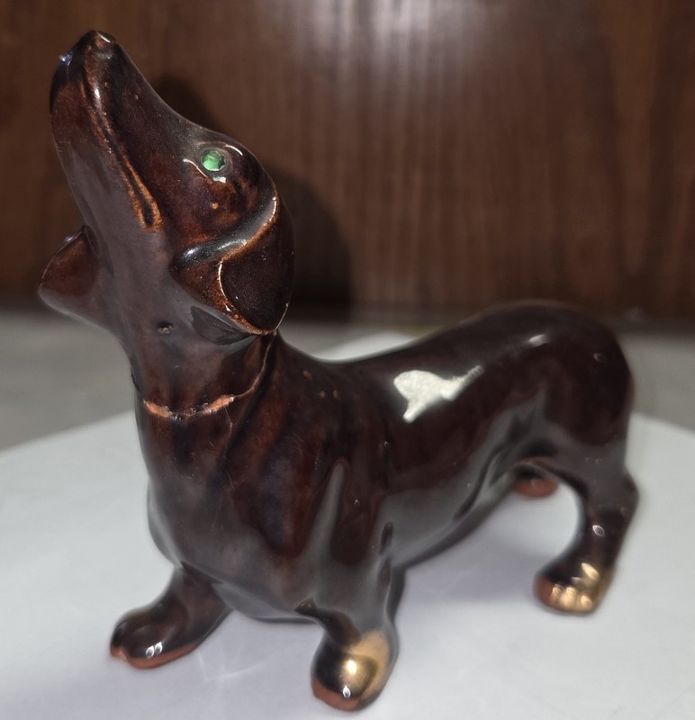 Dachshund Dog Figurine Collectible vintage Sculpture . free shipping