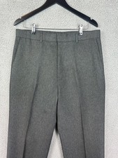 Levi Strauss Action Slacks Pants Mens 36x32 Gray Flat Front Polyester Dress Pant
