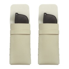 2 Pcs Soft Glasses Case, Leather Eyeglass Case with Flap Closure, Beige