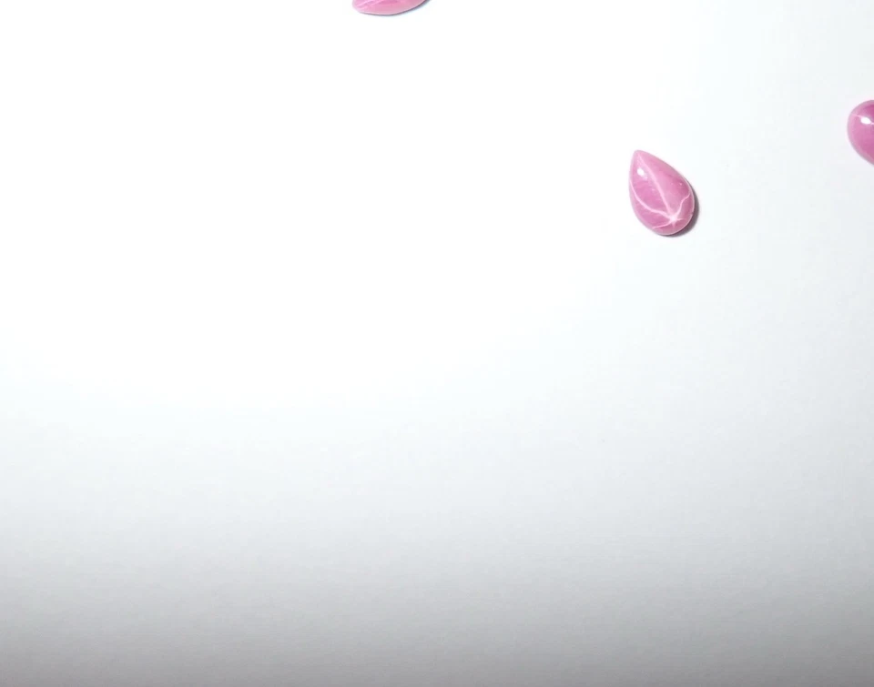 Opaque Star Ruby Pear 6x4 mm Cabochon 6 Rayed Lab-created Stone 5 pieces Lot - Image 2 of 4