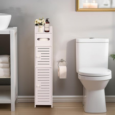 80cm Toilet Paper Holder Stand Small Bathroom Storage Cabint Corner Organizer