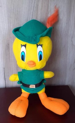 Vintage Looney Tunes Tweety Pie Robin Hood Plüsch Stofftier Puppe Warner Bross 1998