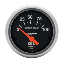 Auto Meter 3327 Sport-comp Electric Oil Pressure Gauge 2-116 52.4mm